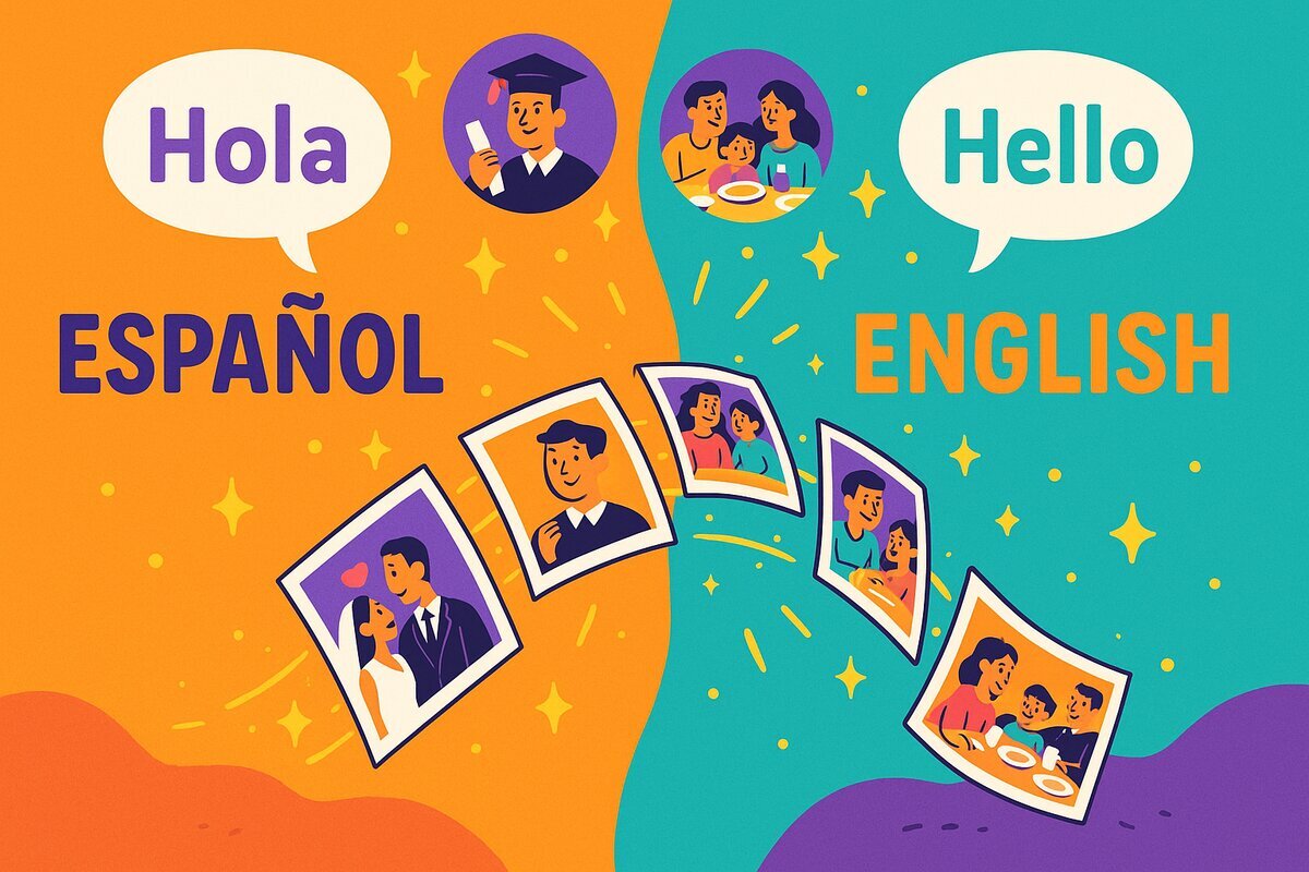 Spanish-speaking family sharing stories across generations