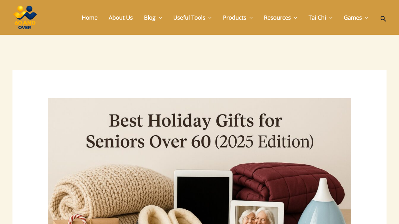 Screenshot of 60 and Over's holiday gifts for seniors guide