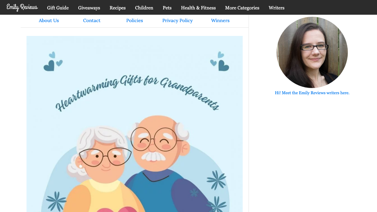 Screenshot of Emily Reviews' Christmas gift guide for grandparents