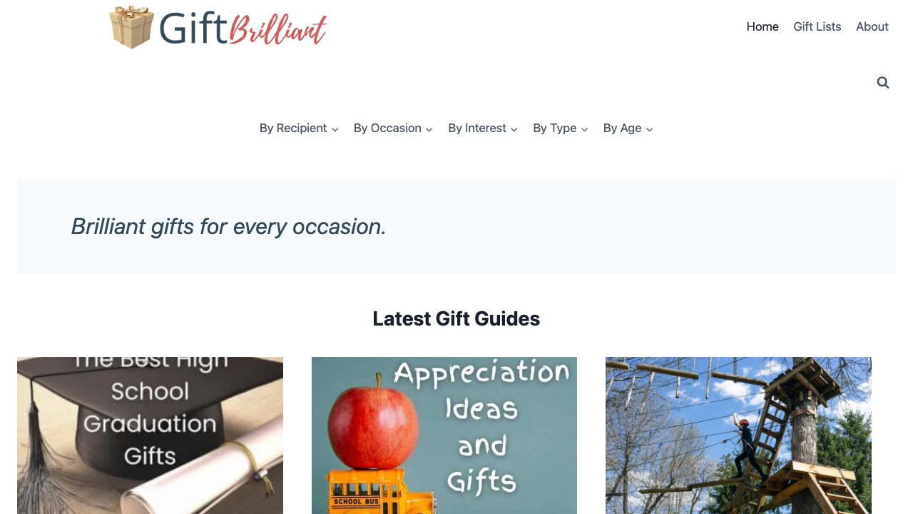 Screenshot of Gift Brilliant gift guides