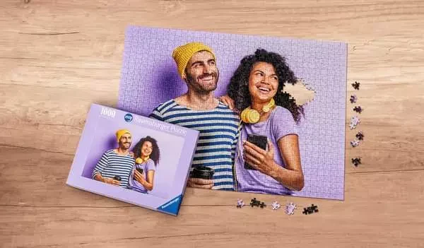 Ravensburger personalized photo puzzle with matching box, 1000-piece example
