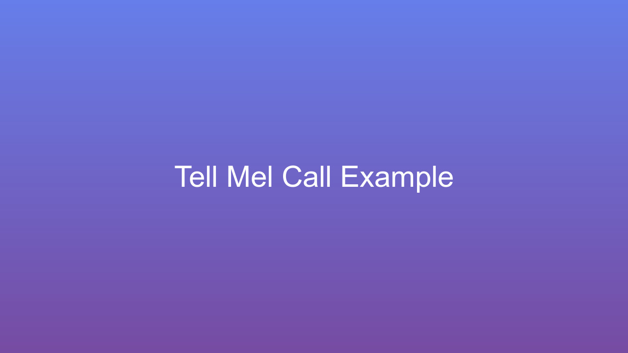 Tell Mel - Telephone Call video